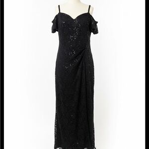 Chic Black Sequin Maxi Dress